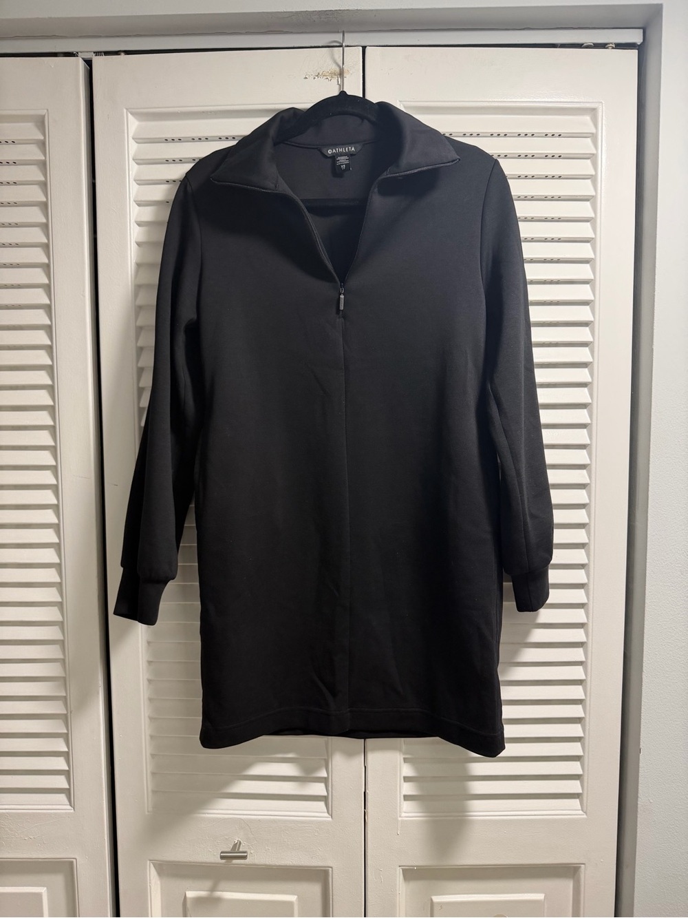 Athleta Black Cozy Karma Long Sleeve Half-Zip Dress